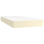 Boxspringbett mit Matratze & LED Creme 90x200 cm Kunstleder