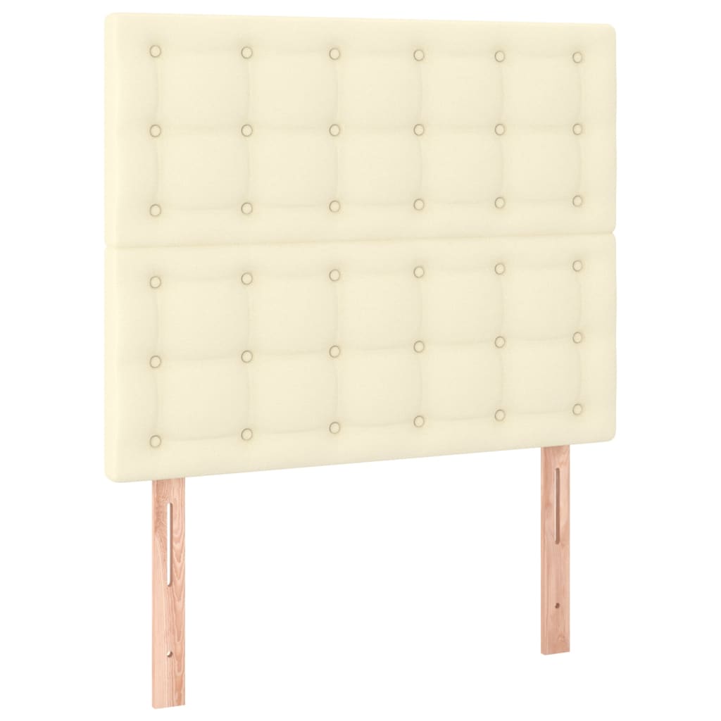 Boxspringbett mit Matratze & LED Creme 90x200 cm Kunstleder