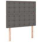Boxspringbett mit Matratze & LED Grau 100x200 cm Kunstleder