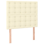 Boxspringbett mit Matratze & LED Creme 120x200 cm Kunstleder