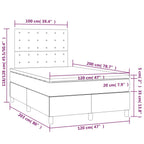 Boxspringbett mit Matratze & LED Creme 120x200 cm Kunstleder