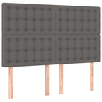 Boxspringbett mit Matratze & LED Grau 140x190 cm Kunstleder