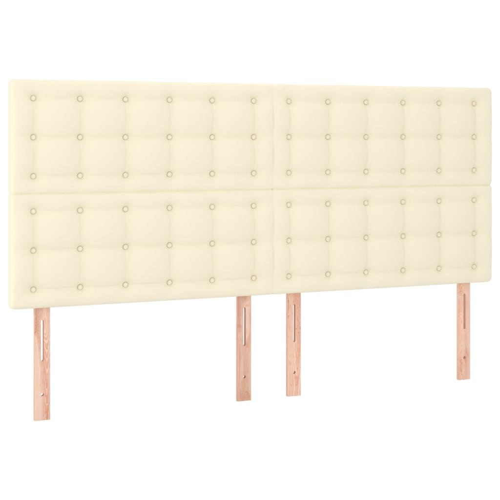 Boxspringbett mit Matratze & LED Creme 180x200 cm Kunstleder