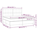 Boxspringbett mit Matratze & LED Grau 200x200 cm Kunstleder