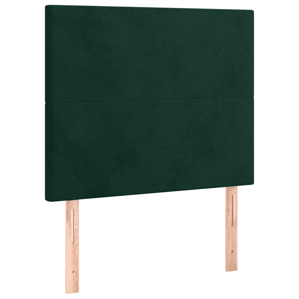 Boxspringbett mit Matratze & LED Dunkelgrün 90x190 cm Samt