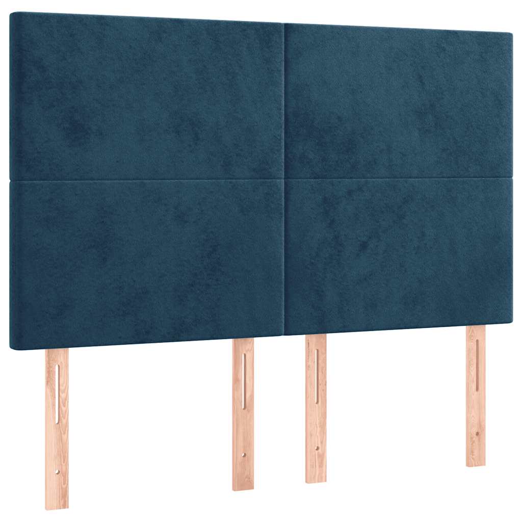Boxspringbett mit Matratze & LED Dunkelblau 140x190 cm Samt