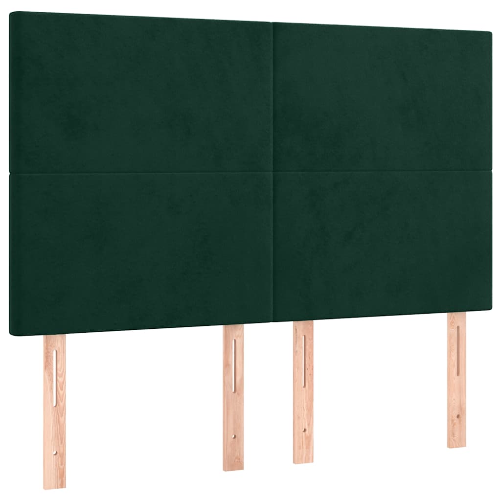 Boxspringbett mit Matratze & LED Dunkelgrün 140x200 cm Samt