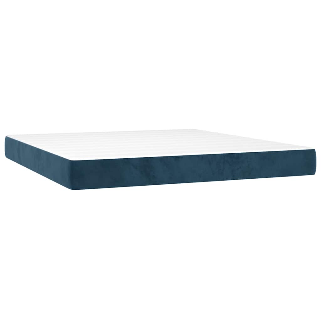 Boxspringbett mit Matratze & LED Dunkelblau 180x200 cm Samt