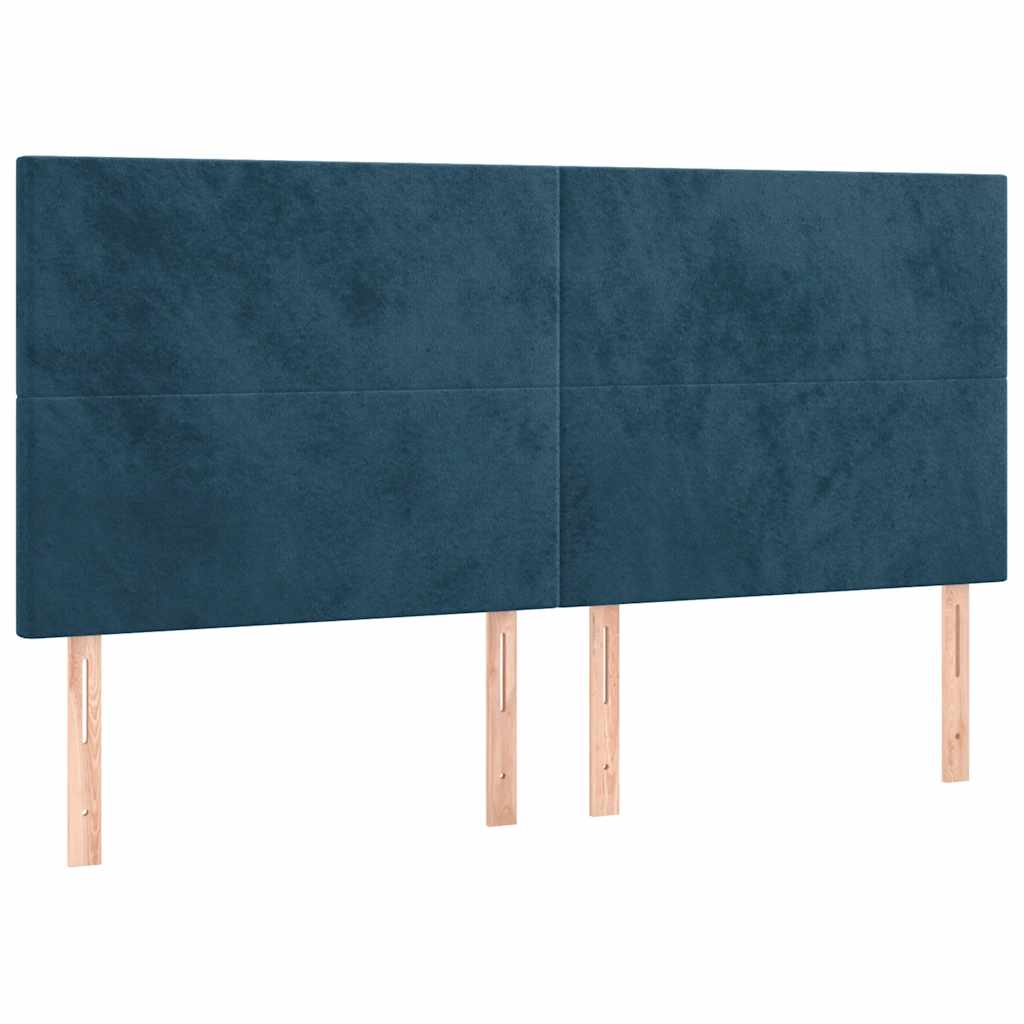 Boxspringbett mit Matratze & LED Dunkelblau 180x200 cm Samt