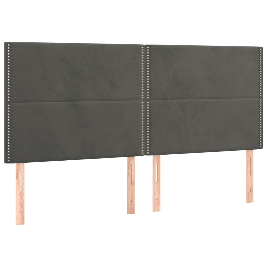 Boxspringbett mit Matratze & LED Dunkelgrau 180x200 cm Samt