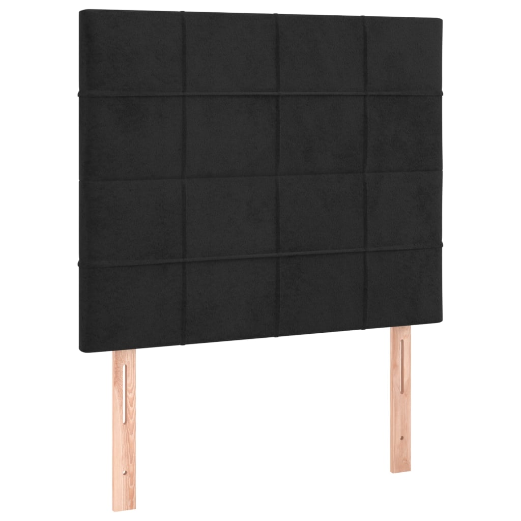 Boxspringbett mit Matratze & LED Schwarz 80x200 cm Samt