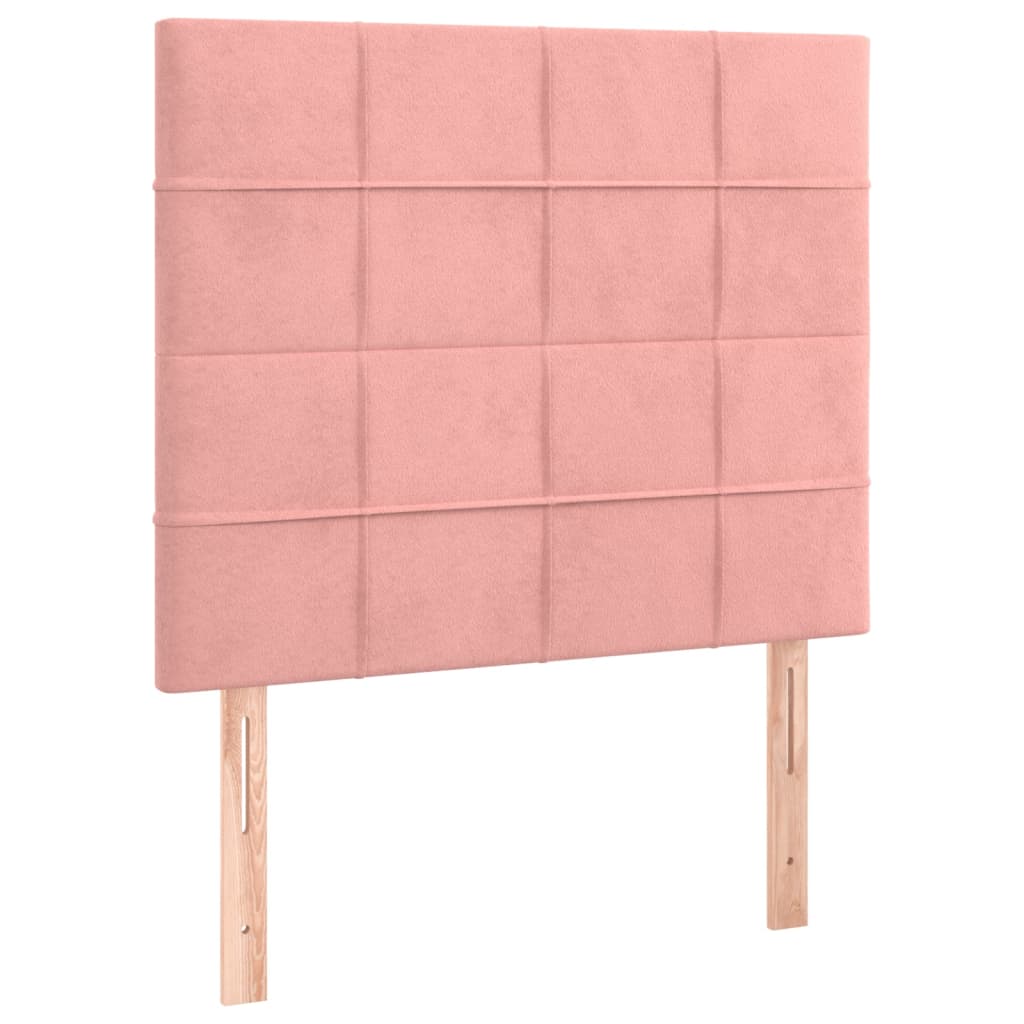 Boxspringbett mit Matratze & LED Rosa 90x190 cm Samt
