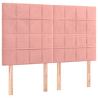 Boxspringbett mit Matratze & LED Rosa 140x200 cm Samt