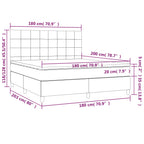 Boxspringbett mit Matratze & LED Rosa 180x200 cm Samt