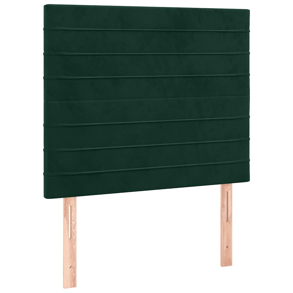 Boxspringbett mit Matratze & LED Dunkelgrün 90x190 cm Samt