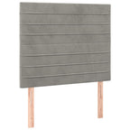 Boxspringbett mit Matratze & LED Hellgrau 100x200 cm Samt