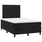 Boxspringbett mit Matratze & LED Schwarz 120x200 cm Samt