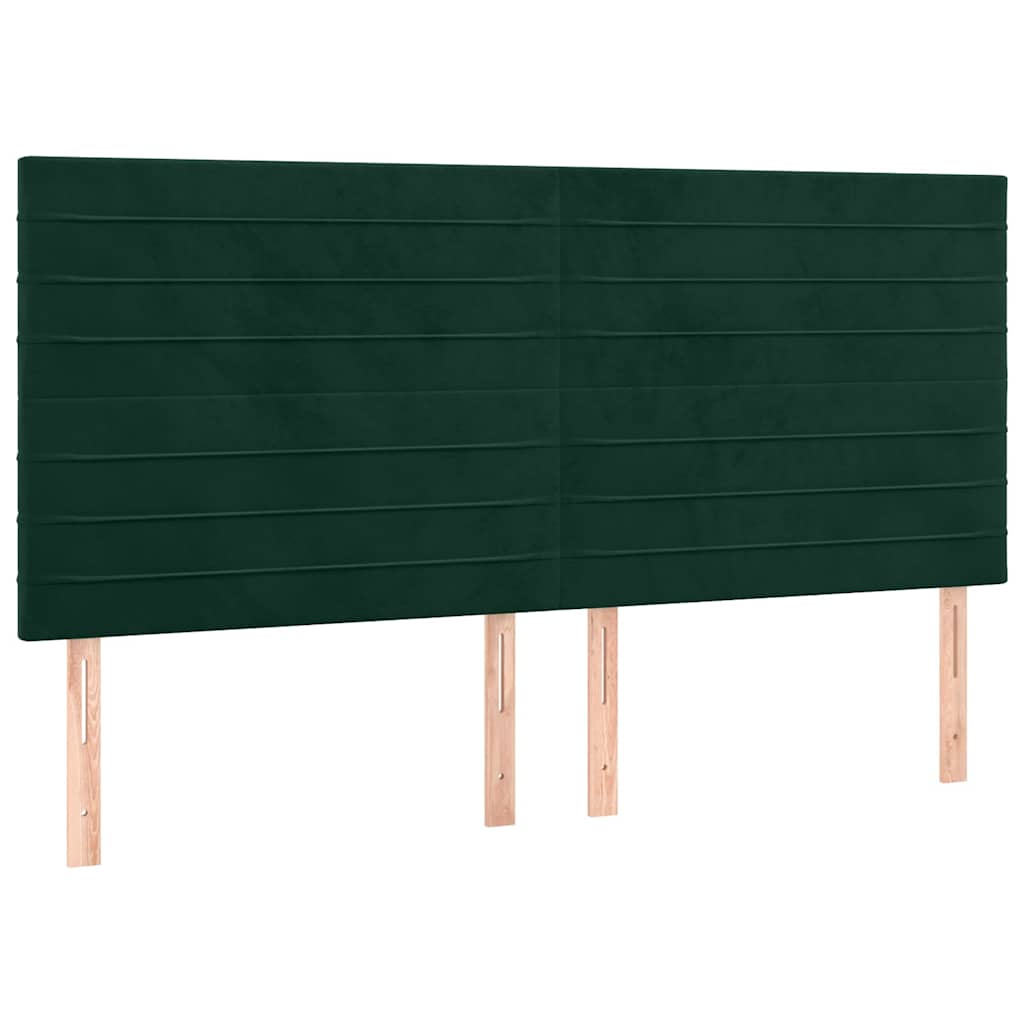 Boxspringbett mit Matratze & LED Dunkelgrün 180x200 cm Samt