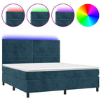 Boxspringbett mit Matratze & LED Dunkelblau 180x200 cm Samt