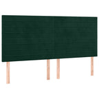 Boxspringbett mit Matratze & LED Dunkelgrün 200x200 cm Samt