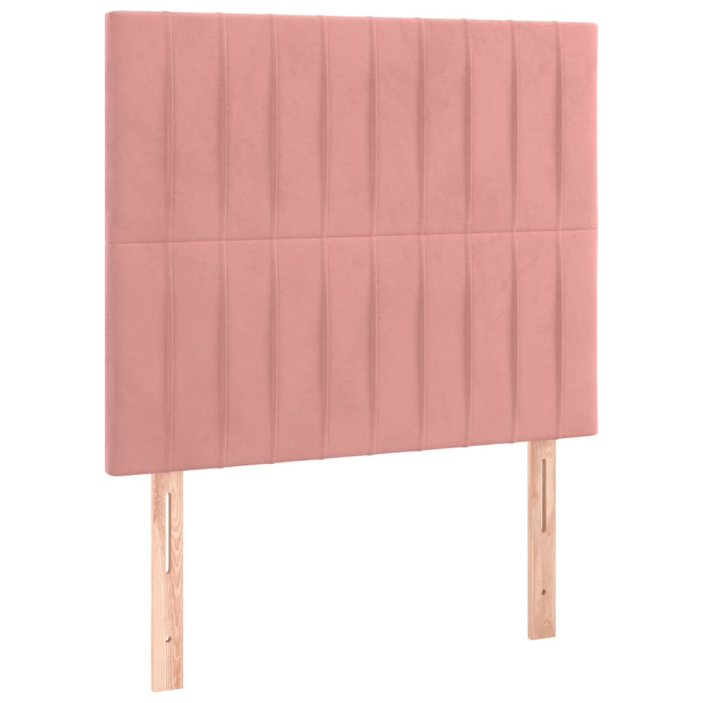 Boxspringbett mit Matratze & LED Rosa 80x200 cm Samt