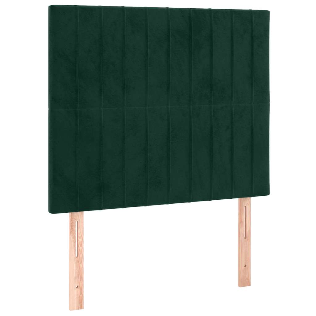 Boxspringbett mit Matratze & LED Dunkelgrün 90x190 cm Samt