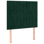 Boxspringbett mit Matratze & LED Dunkelgrün 90x200 cm Samt