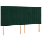 Boxspringbett mit Matratze & LED Dunkelgrün 160x200 cm Samt