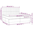 Boxspringbett mit Matratze & LED Dunkelgrün 200x200 cm Samt