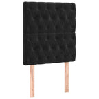 Boxspringbett mit Matratze & LED Schwarz 90x190 cm Samt