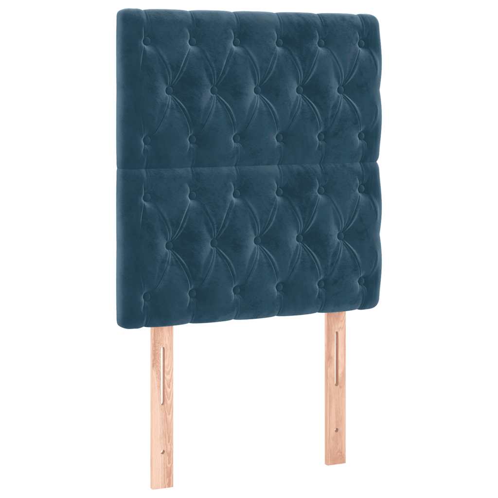 Boxspringbett mit Matratze & LED Dunkelblau 100x200 cm Samt