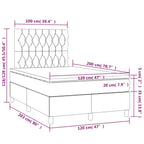 Boxspringbett mit Matratze & LED Hellgrau 120x200 cm Samt