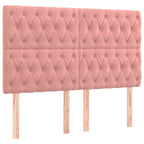 Boxspringbett mit Matratze & LED Rosa 140x190 cm Samt