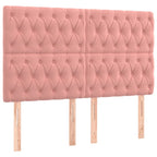 Boxspringbett mit Matratze & LED Rosa 160x200 cm Samt