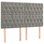 Boxspringbett mit Matratze & LED Hellgrau 180x200 cm Samt