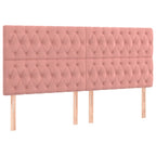 Boxspringbett mit Matratze & LED Rosa 200x200 cm Samt