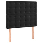 Boxspringbett mit Matratze & LED Schwarz 90x200 cm Samt