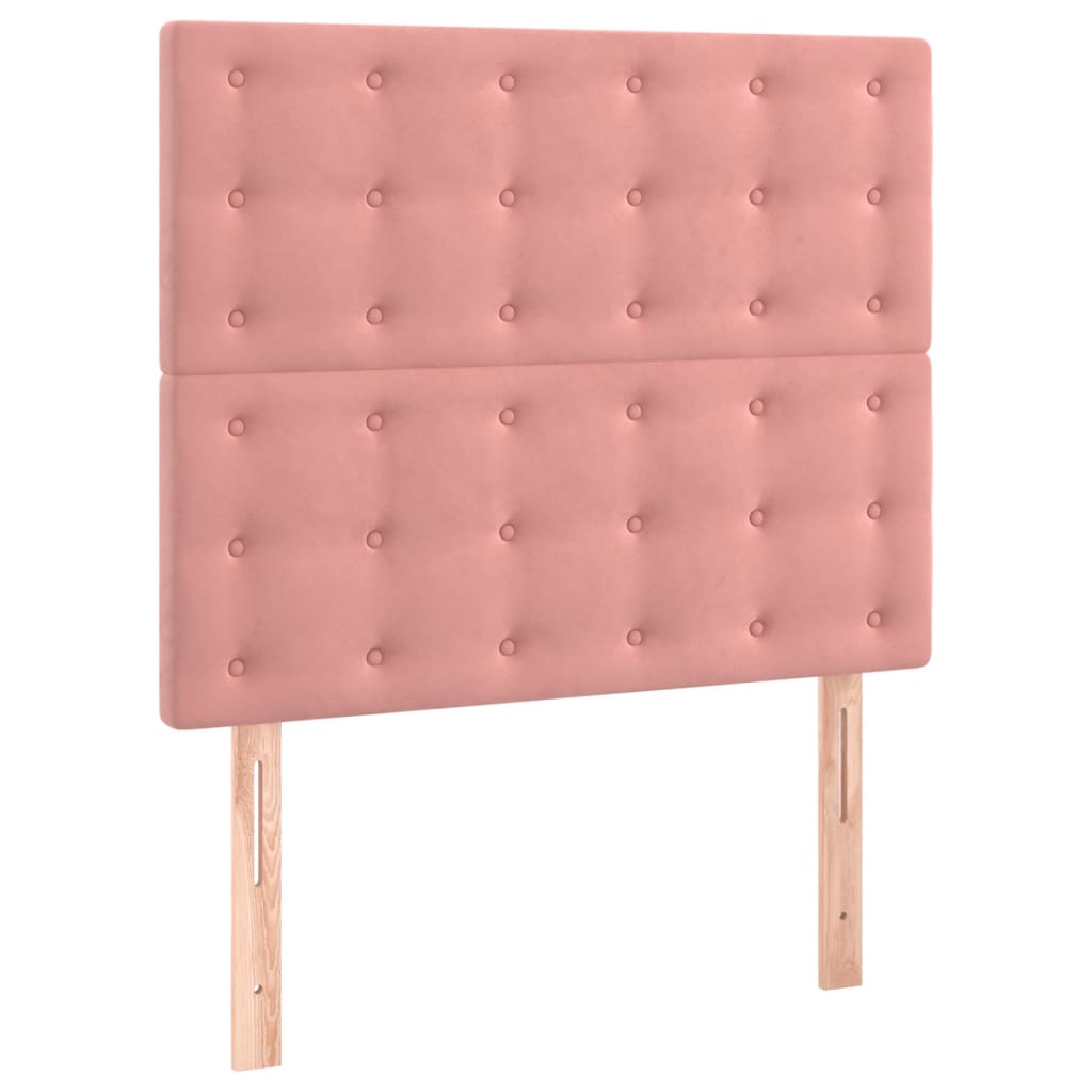 Boxspringbett mit Matratze & LED Rosa 90x200 cm Samt