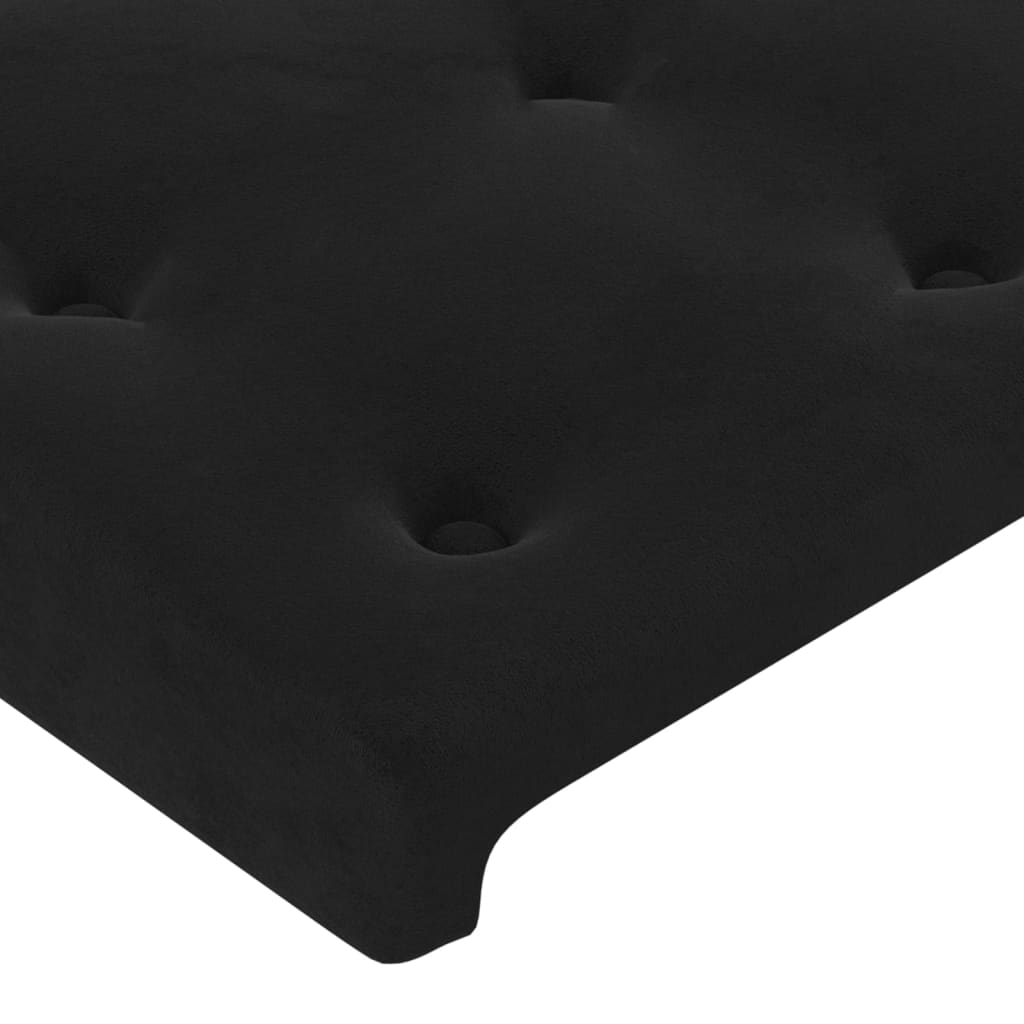 Boxspringbett mit Matratze & LED Schwarz 100x200 cm Samt