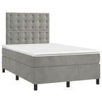 Boxspringbett mit Matratze & LED Hellgrau 120x200 cm Samt