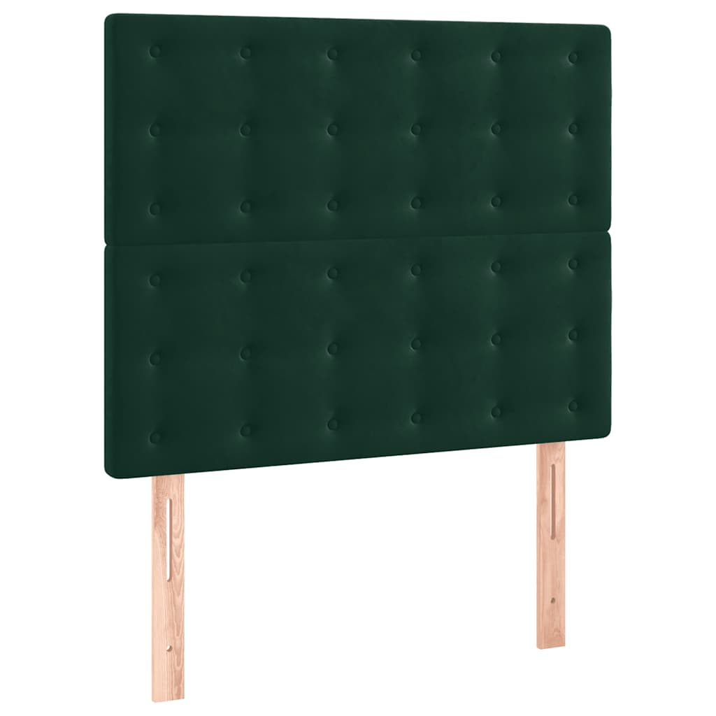 Boxspringbett mit Matratze & LED Dunkelgrün 120x200 cm Samt