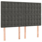 Boxspringbett mit Matratze & LED Dunkelgrau 140x190 cm Samt