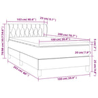 Boxspringbett mit Matratze Taupe 100x200 cm Stoff