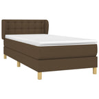 Boxspringbett mit Matratze Dunkelbraun 90x190 cm Stoff