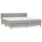 Boxspringbett mit Matratze Hellgrau 200x200 cm Stoff