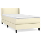 Boxspringbett mit Matratze Creme 80x200 cm Kunstleder