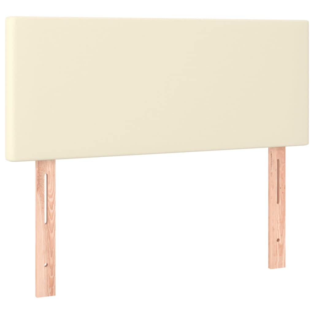 Boxspringbett mit Matratze Creme 80x200 cm Kunstleder