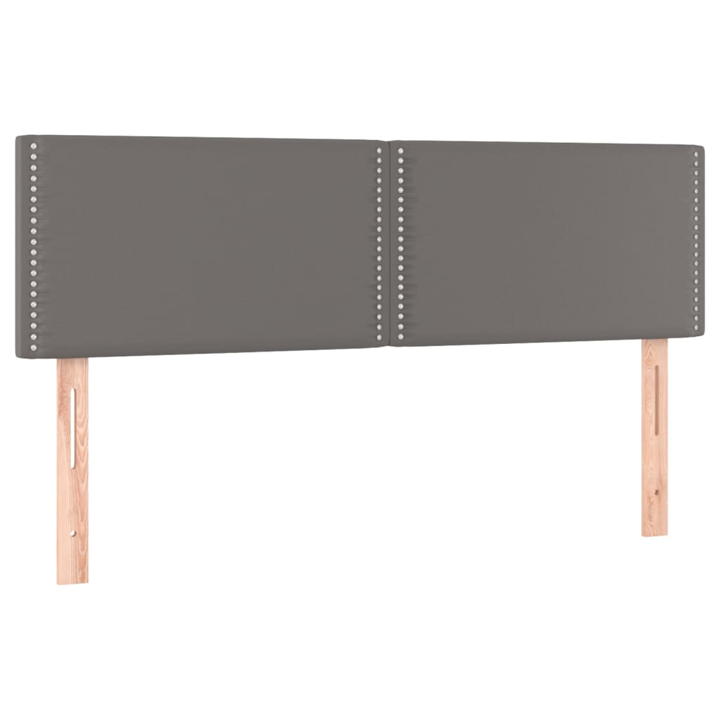 Boxspringbett mit Matratze Grau 140x190 cm Kunstleder