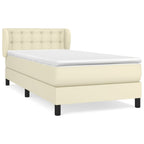 Boxspringbett mit Matratze Creme 90x190 cm Kunstleder