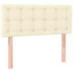 Boxspringbett mit Matratze Creme 90x190 cm Kunstleder